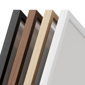 Cadre classique en bois de chêne pour impressions artistiques - naturel, noyer, noir ou blanc