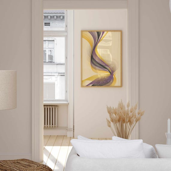 Subtle Nonbinary Pride Wall Art – Abstract LGBTQ+ Print in Enby Flag Colors, Minimalist Queer Decor, Unique Gift for Nonbinary People