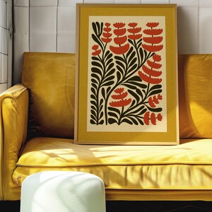 Retro Floral Print — Skandinavische botanische Wandkunst, Mid Century Modern Decor Bild 3
