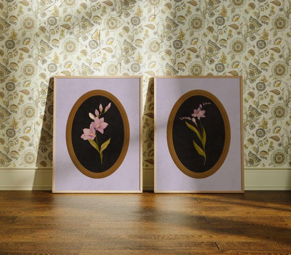 Vintage Botanical Print Set: Cottagecore Floral Wall Art, Rustic Home Decor