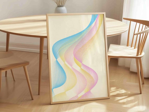 Pan Pride Art Print: Subtle Pansexual Flag Colors, Abstract LGBTQ+ Poster, Queer Wall Art