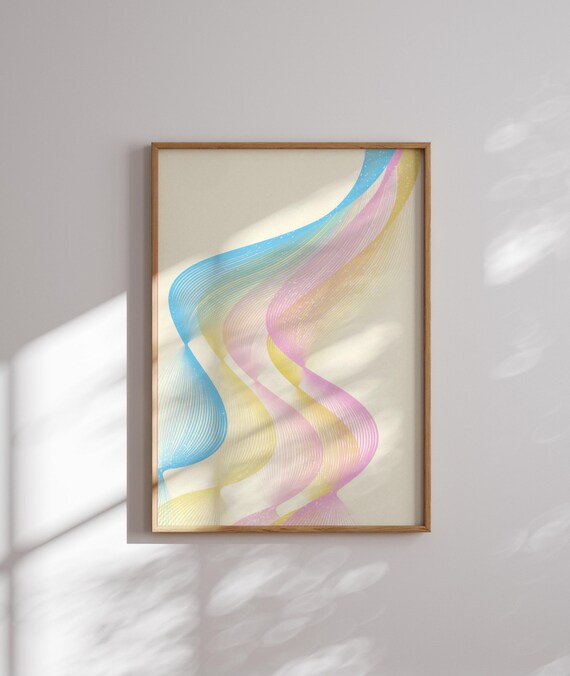 Subtle Pan Pride Wall Art – Abstract LGBTQ+ Print in Pan Flag Colors, Minimalist Queer Decor, Unique Gift for Pansexual Friends or Self
