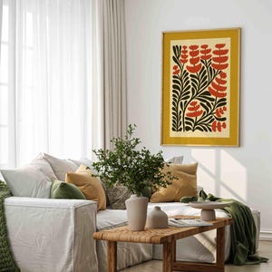 Retro Floral Print — Skandinavische botanische Wandkunst, Mid Century Modern Decor Bild 13