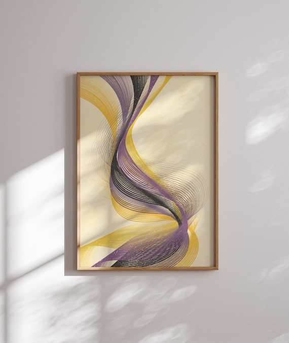 Subtle Nonbinary Pride Wall Art – Abstract LGBTQ+ Print in Enby Flag Colors, Minimalist Queer Decor, Unique Gift for Nonbinary People