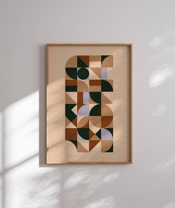 Bauhaus Wall Art, Geometric Poster, Mid Century Modern Wall Art, Retro Poster, Abstract Wall Decor, Minimalist Art, Modern Eclectic Art
