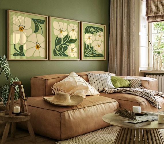 Matisse Floral Print Set – Abstract Retro Botanical Art, Mid Century Modern Boho Decor