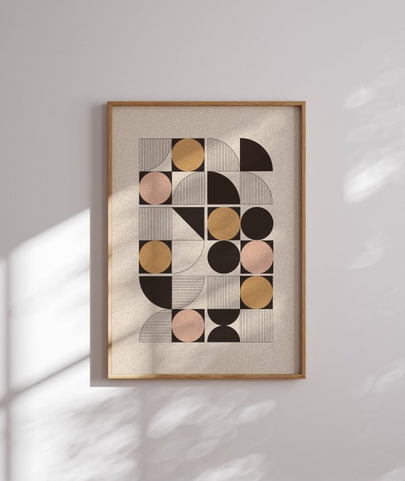 Bauhaus Art Print, Mid Century Modern Wall Art, Modern Home Decor, Geometric Poster, 70s Wall Art, Abstract, Minimalist Decor, Retro Print