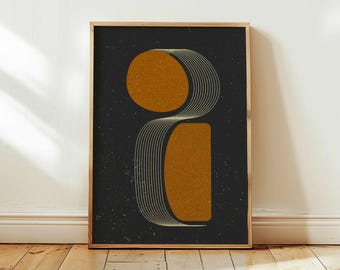 Mid Century Modern Geometric Print – Abstract Bauhaus Wall Art, Scandinavian Home Decor