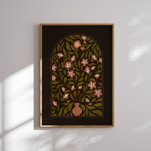 Poster floreale anni '70, stampa floreale retrò, arte murale anni '70, stampa artistica di Matisse, arredamento anni '70, arte murale retrò, arte murale groovy, arte stampata