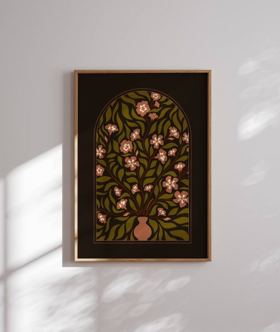 Groovy 70s Flower Poster, Retro Floral Print, 70s Wall Art, Matisse Art Print, 70s Decor, Retro Wall Art, Groovy Wall Art, Printed Art