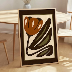 Mid Century Blumendruck - Retro botanische Wandkunst, Vintage inspiriertes Dekor Bild 16
