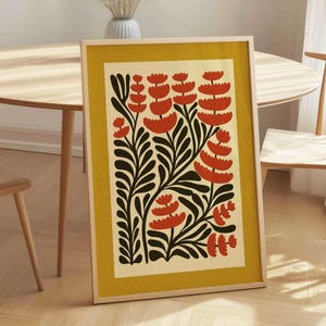 Retro Floral Print — Skandinavische botanische Wandkunst, Mid Century Modern Decor Bild 5