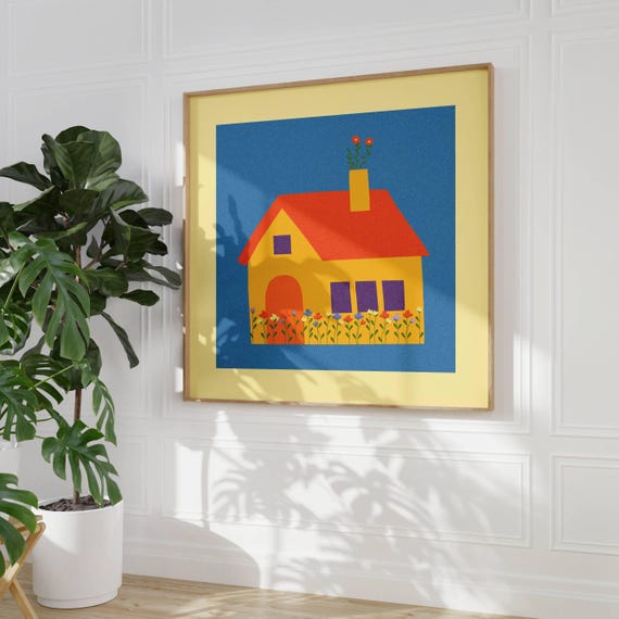Cute and Subtle Gay Pride Wall Art – Cozy, Minimalist LGBTQ+ Art Print in Rainbow Flag Colors, Unique Gift for Gay or Queer Loved Ones