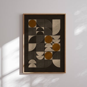 Bauhaus Kunstdruck, Mid Century Modern Wandkunst, Modernes Wohndekor, Geometrisches Poster, 70er Jahre Wandkunst, Abstrakt, Minimalistisch, Retro Print