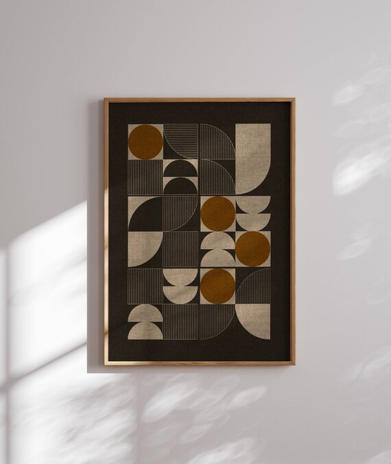 Bauhaus Art Print, Mid Century Modern Wall Art, Modern Home Decor, Geometric Poster, 70s Wall Art, Abstract, Minimalist Decor, Retro Print