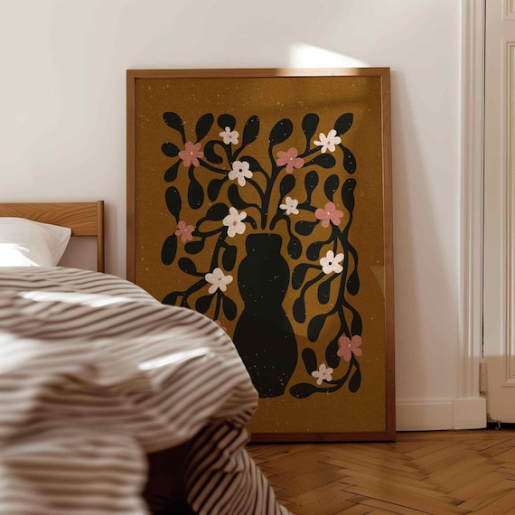 Retro Floral Print – Mid Century Modern Botanical Wall Art, Vintage Inspired Decor