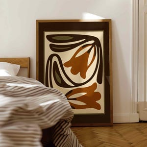 Retro Floral Print — Scandinavian Botanical Wall Art, Mid Century Modern Decor image 10