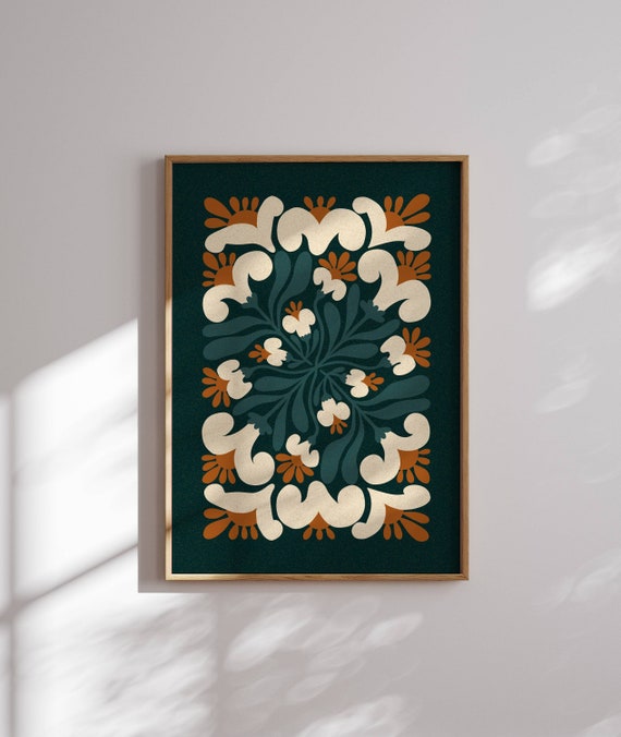 Groovy 70s Flower Poster, Retro Floral Print, 70s Wall Art, Matisse Wall Art, 70s Decor, Retro Wall Art, Mid Century Modern, Vintage Style