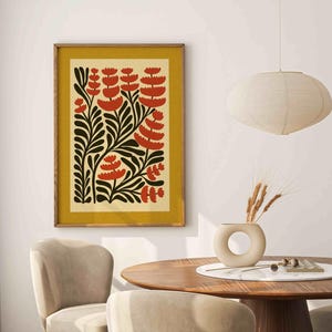 Retro Floral Print — Skandinavische botanische Wandkunst, Mid Century Modern Decor Bild 6