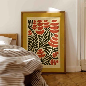 Retro Floral Print — Skandinavische botanische Wandkunst, Mid Century Modern Decor Bild 15
