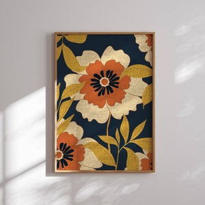 Groovy 70er Jahre Blumen Poster, Retro Blumendruck, 70er Jahre Wandkunst, Groovy Wandkunst, 1970er Dekor, Funky Wandkunst, 70er Jahre Ästhetik, Mid Century Modern