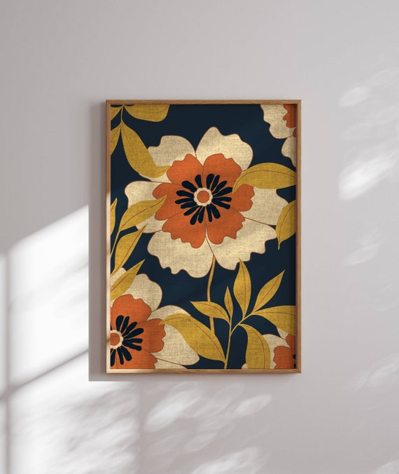 Groovy 70s Flower Poster, Retro Flower Print, 70s Wall Art, Groovy Wall Art, 1970s Decor, Funky Wall Art, 70s Aesthetic, Mid Century Modern