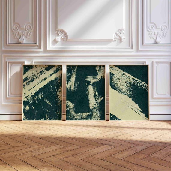 Mid Century Modern Print Set – Abstract Scandinavian Wall Art, Minimalist Japandi Decor