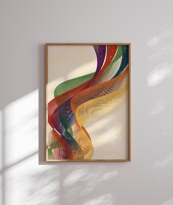 Subtle Gay Pride Wall Art – Abstract LGBTQ+ Print in Rainbow Flag Colors, Minimalist Queer Decor, Modern Gift for Gay or Queer Loved Ones