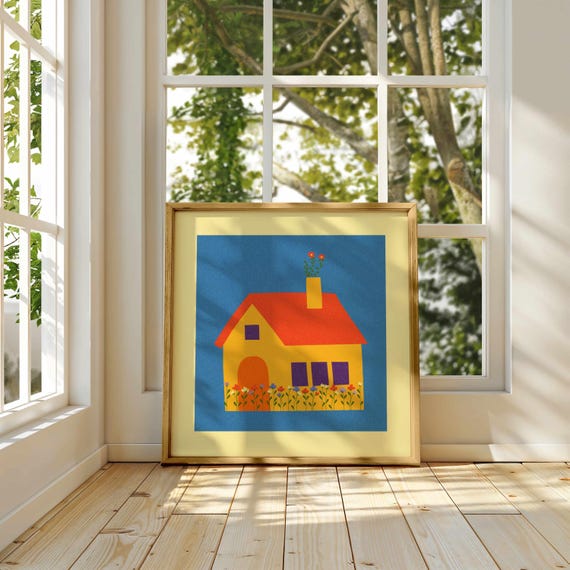 Pride House Art Print: Subtle LGBTQ Home Decor, Rainbow Flag Colors, Queer Wall Art