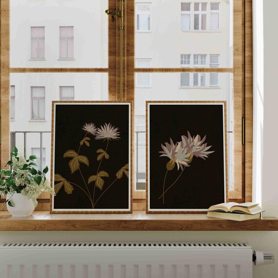 Vintage Botanical Print Set – Cottagecore Floral Wall Art, Rustic Home Decor