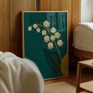 Lily of the Valley Print – Vintage Botanical Wall Art, Cottagecore Home Decor