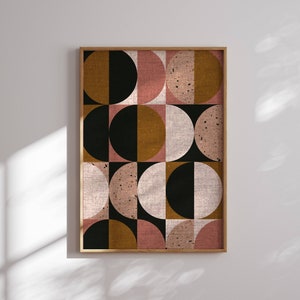 Bauhaus Kunstdruck, Mid Century Modern Wandkunst, Modernes Wohndekor, Geometrisches Poster, 70er Jahre Wandkunst, Abstrakt, Minimalistisch, Retro Print