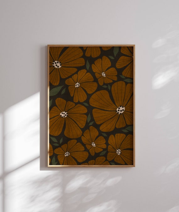 Matisse Flower Print, Retro Flower Poster, 70s Floral Artwork, Groovy Wall Art, 70s Wall Art, 1970s Decor, Retro Wall Art, Funky Wall Art