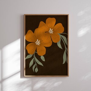 Imprimé floral vintage de mauvaise humeur, décoration Cottagecore, art mural floral, déco coin lecture, art mural ferme, impressions botaniques, affiches vintage