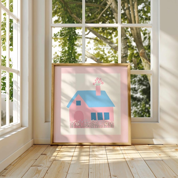 Trans Pride House Art Print: Subtle LGBTQ Wall Art, Minimalist Queer Home Decor