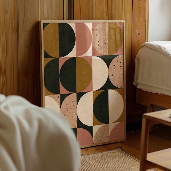 Bauhaus Geometric Art Print: Mid Century Modern Home Decor