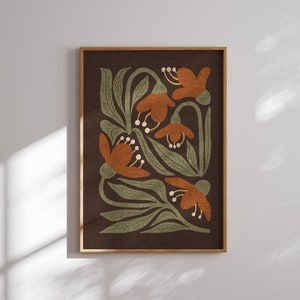 Groovy 70s Blumen Poster, Matisse Kunstdruck, Mid Century Modern, 70er Wandkunst, Funky Wandkunst, 70er Dekoration, Retro Wandkunst, Vintage Stil