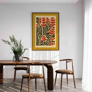 Retro Floral Print — Skandinavische botanische Wandkunst, Mid Century Modern Decor Bild 11