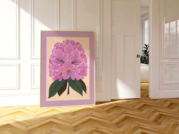 Vintage Floral Print: Retro Botanical Poster, 70s Style Wall Art