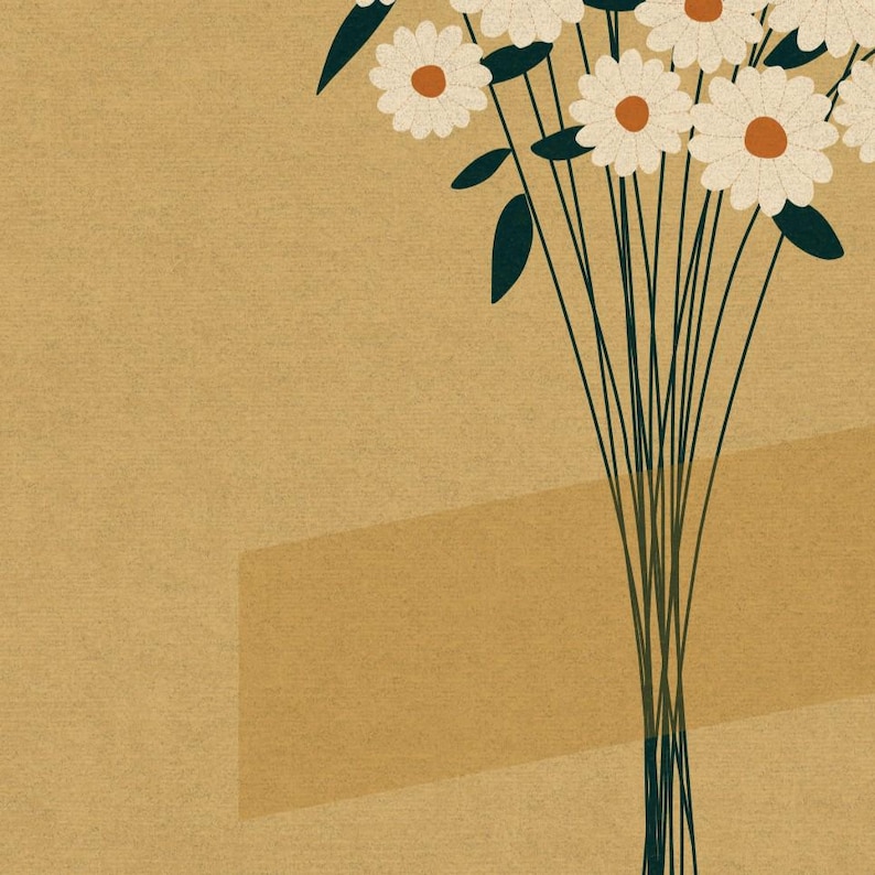 Vintage Floral Print: Rustic Wildflower Wall Art, Neutral Retro Botanical Poster image 10