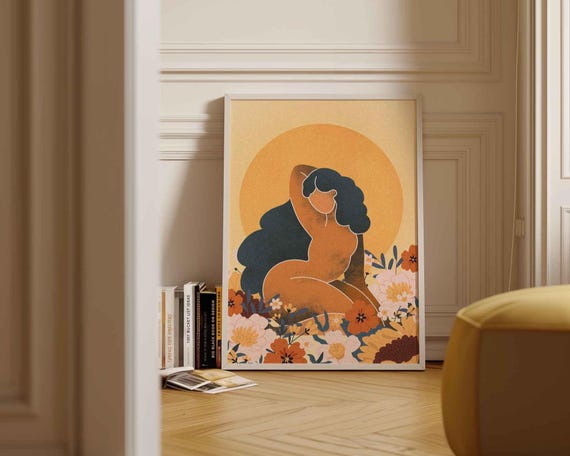 Black Woman Art Print: Self Love Wall Art, Modern Feminine Decor
