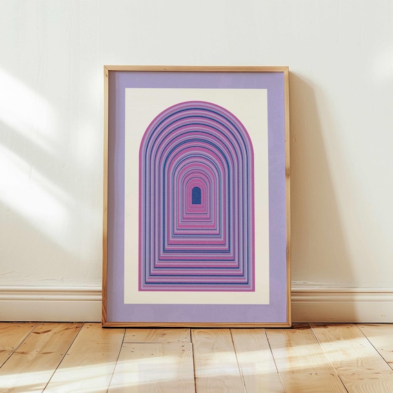 Bisexual Pride Art Print: Subtle Bi Flag Colors, Abstract LGBTQ+ Wall Decor