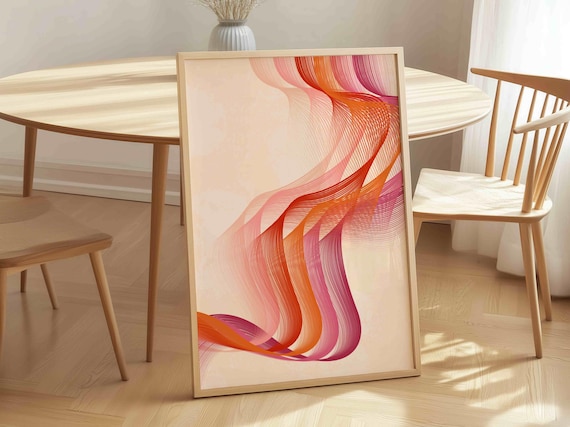 Lesbian Pride Flag Art Print: Abstract LGBTQ+ Wall Art, Subtle Queer Home Decor