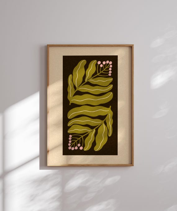 Lovely 70s Flower Poster, Matisse Art Print, Groovy 70s Wall Art, Mid Century Modern, 70s Decor, Retro Wall Art, Colorful Wall Art