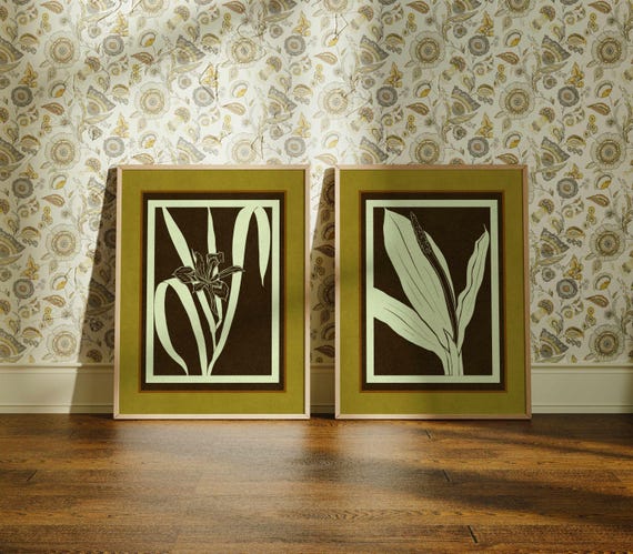 Vintage Botanical Print Set: Cottagecore Floral Wall Art, Rustic Home Decor