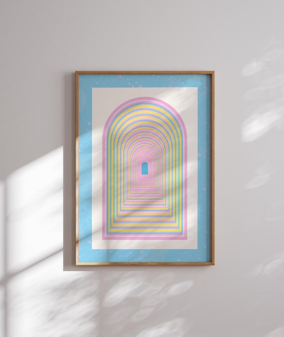 Subtle Pan Pride Wall Art – Abstract LGBTQ+ Print in Pan Flag Colors, Minimalist Queer Decor, Unique Gift for Pansexual Friends or Self