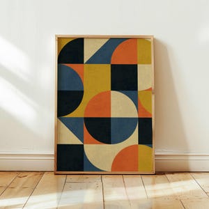 Bauhaus Geometric Art Print: Mid Century Modern Home Decor