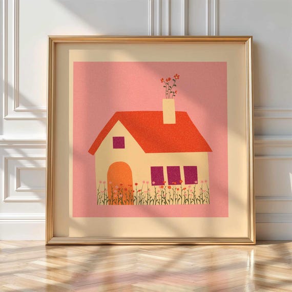 Lesbian Pride House Art Print: Subtle Queer Home Decor, Minimalist LGBTQ Wall Art