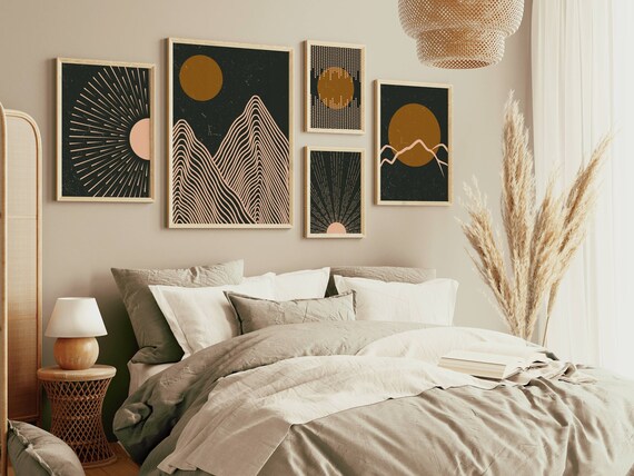 Abstract Gallery Wall Set, Minimalist Wall Art, Abstract Art, Modern Wall Art, Boho Wall Art, Trendy Wall Art, Boho Decor, Digital Download