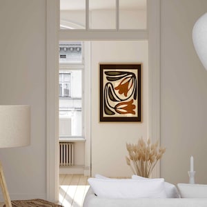 Retro Floral Print — Scandinavian Botanical Wall Art, Mid Century Modern Decor image 17